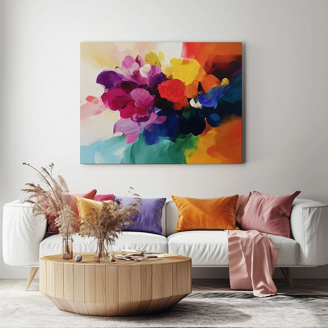 Multicolor Vibrant Bloom Abstract Canvas - Artwallpainting