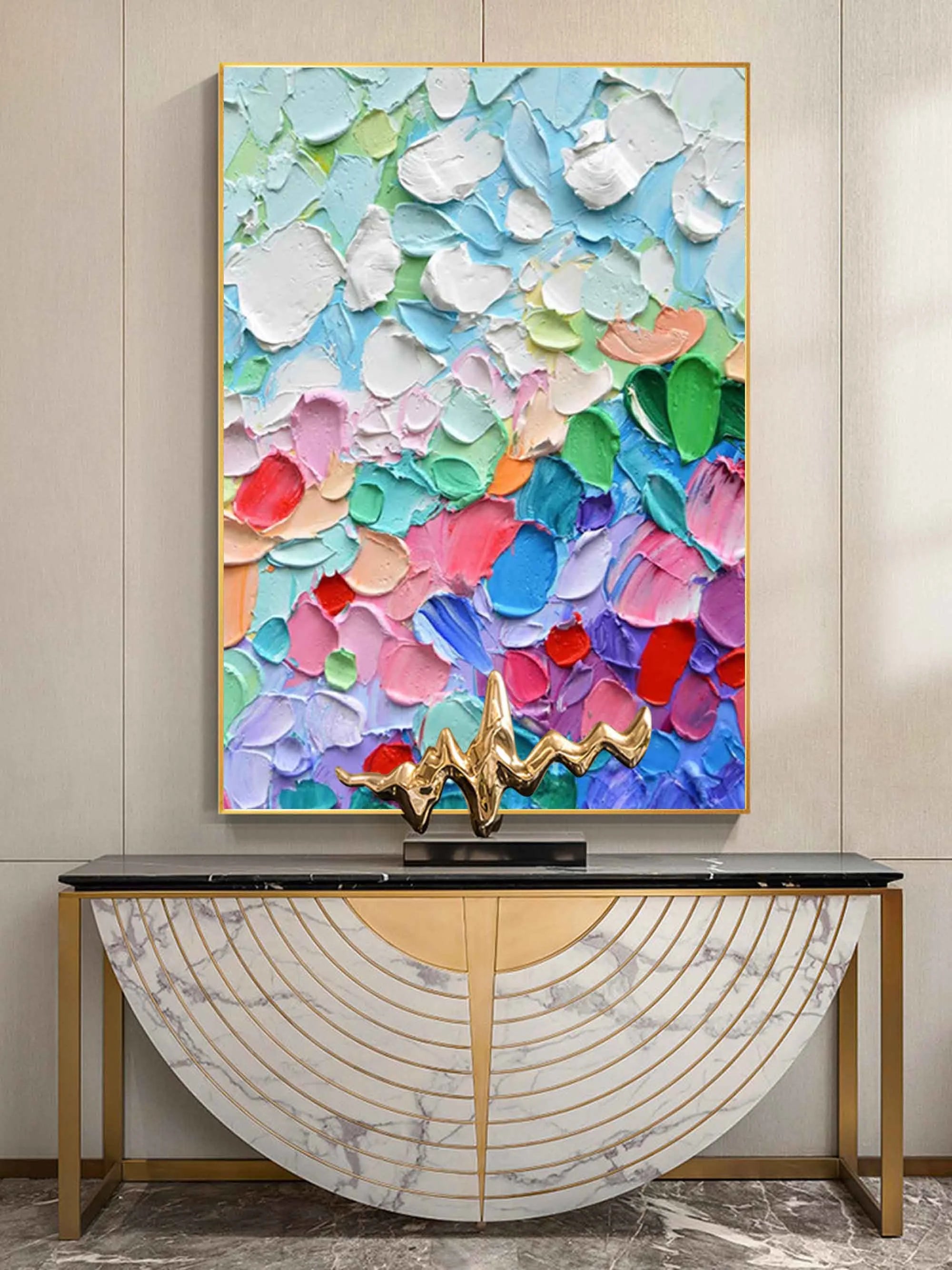 Multicolor Vibrant Color Symphony Canvas Painting For Home Decoration - Artwallpainting