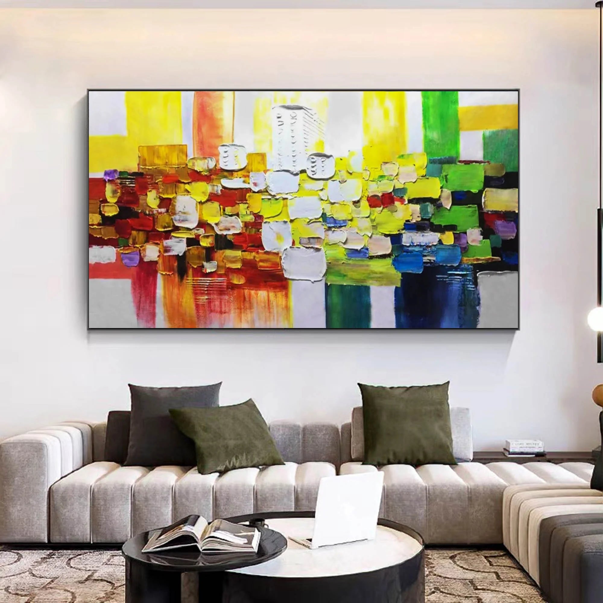 Multicolor Vibrant Harmony - Abstract Color Blocks Painting - Artwallpainting
