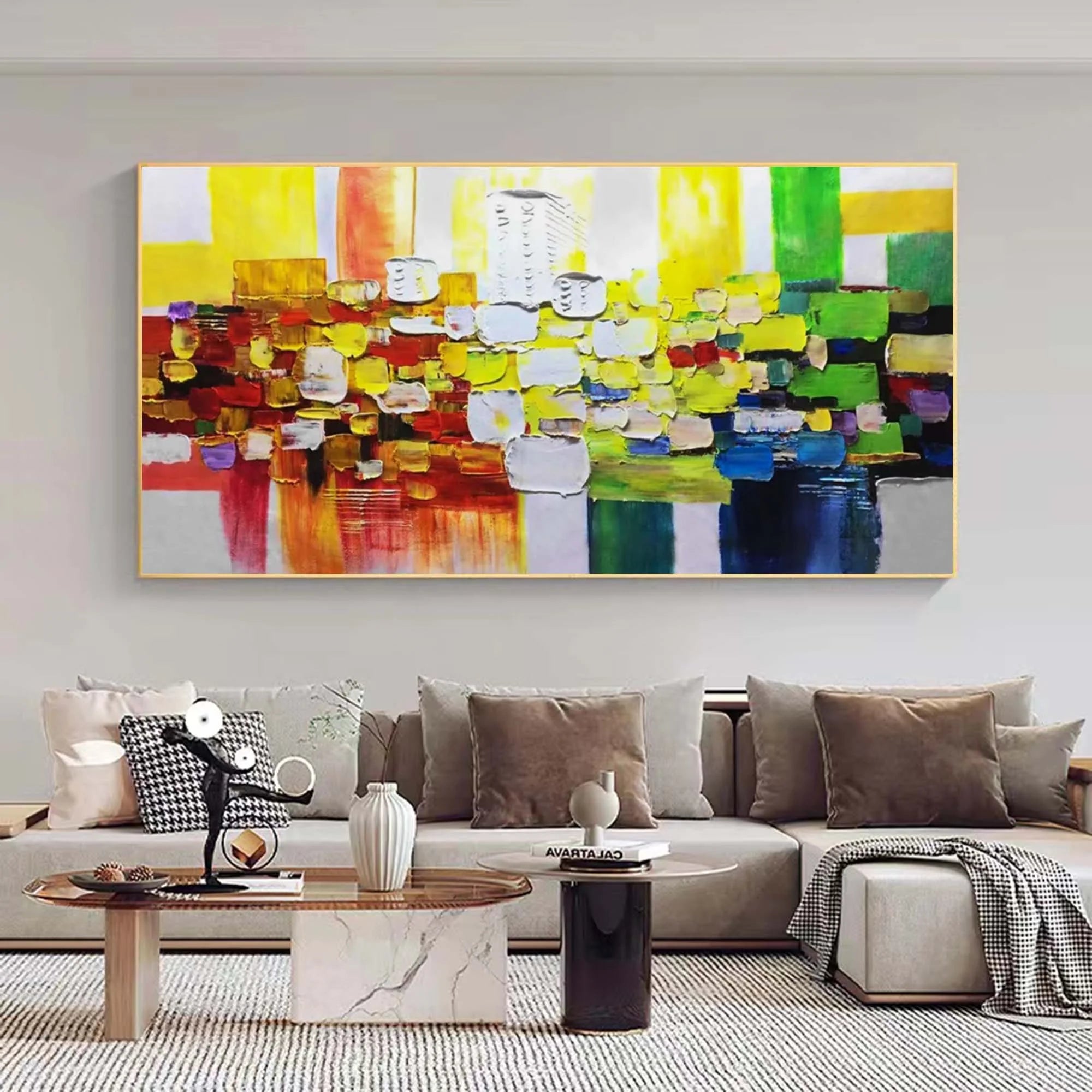 Multicolor Vibrant Harmony - Abstract Color Blocks Painting - Artwallpainting
