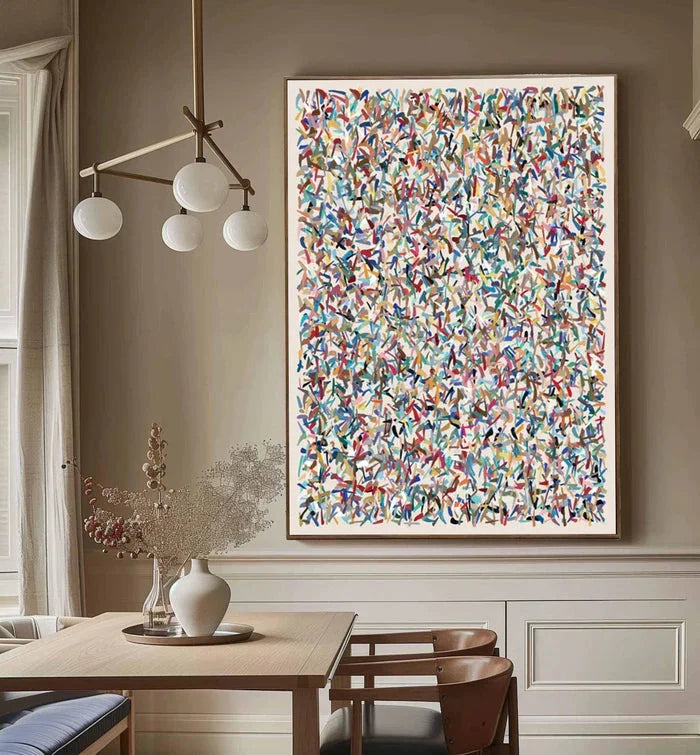 Multicolor Vibrant Mosaic - Large Hand-Painted Textured Abstract Oil Painting - Artwallpainting