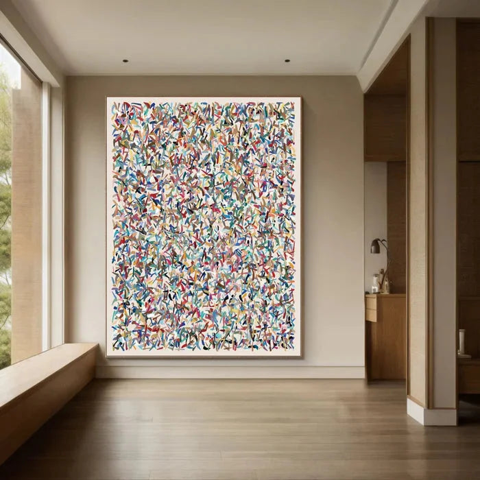 Multicolor Vibrant Mosaic - Large Hand-Painted Textured Abstract Oil Painting - Artwallpainting