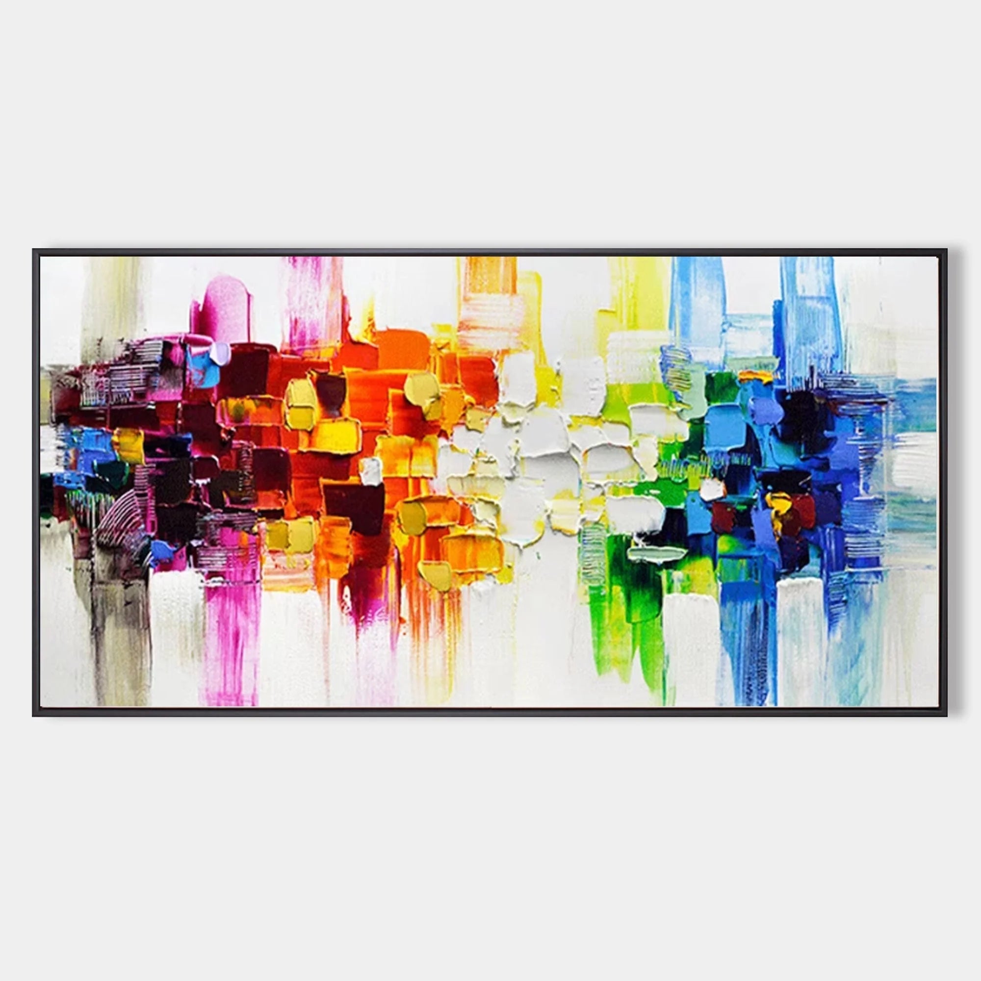 Multicolor Vivid Blocks - Abstract Geometric Textured Art - Artwallpainting
