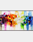 Multicolor Vivid Blocks - Abstract Geometric Textured Art - Artwallpainting