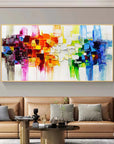 Multicolor Vivid Blocks - Abstract Geometric Textured Art - Artwallpainting