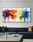 Multicolor Vivid Blocks - Abstract Geometric Textured Art - Artwallpainting