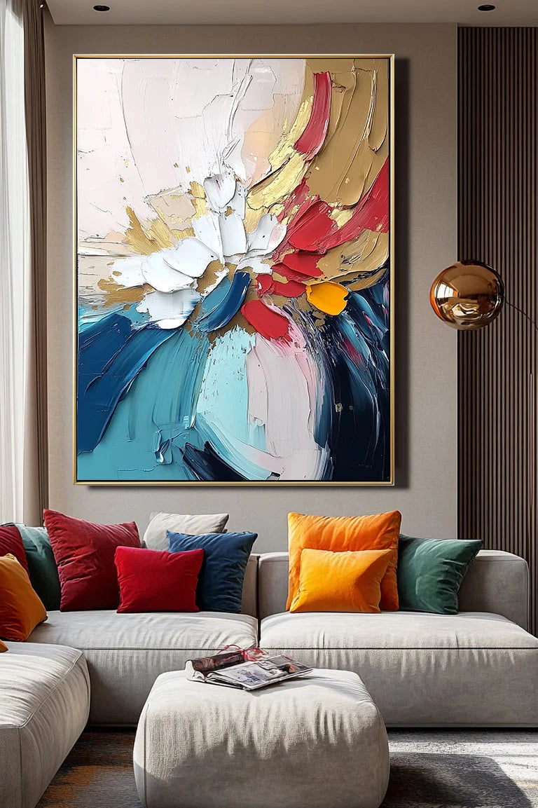 Multicolor Vivid Bloom Abstract Canvas - Artwallpainting