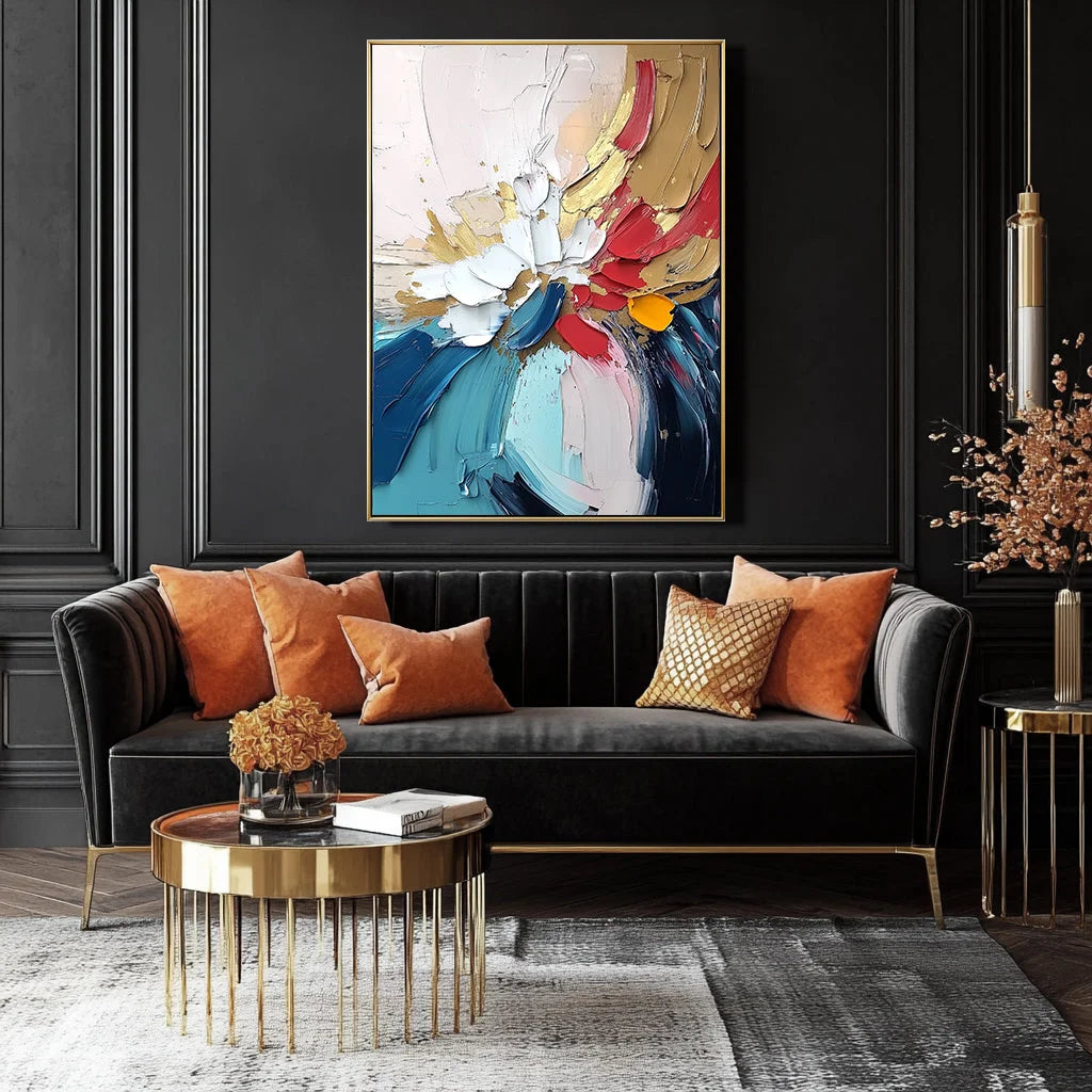 Multicolor Vivid Bloom Abstract Canvas - Artwallpainting