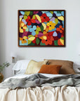 Multicolor Vivid Blooms - Abstract Floral Canvas - Artwallpainting