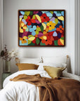 Multicolor Vivid Blooms - Abstract Floral Canvas - Artwallpainting