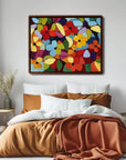 Multicolor Vivid Blooms - Abstract Floral Canvas - Artwallpainting