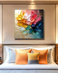 Multicolor Vivid Blossom Textured Canvas - Artwallpainting