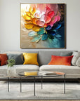 Multicolor Vivid Blossom Textured Canvas - Artwallpainting
