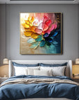 Multicolor Vivid Blossom Textured Canvas - Artwallpainting