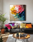 Multicolor Vivid Blossom Textured Canvas - Artwallpainting