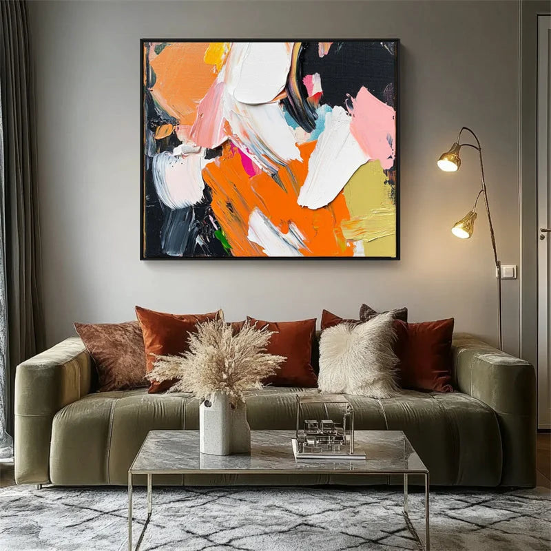 Multicolor Vivid Harmony - Abstract Canvas - Artwallpainting