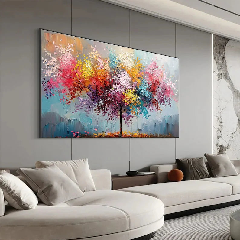 Multicolor Vivid Harmony Tree Artwork - Artwallpainting