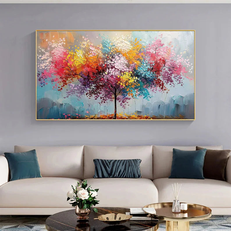 Multicolor Vivid Harmony Tree Artwork - Artwallpainting