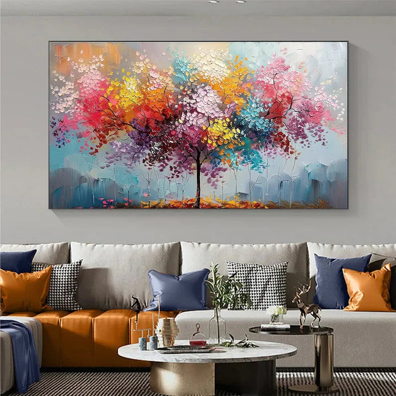 Multicolor Vivid Harmony Tree Artwork - Artwallpainting