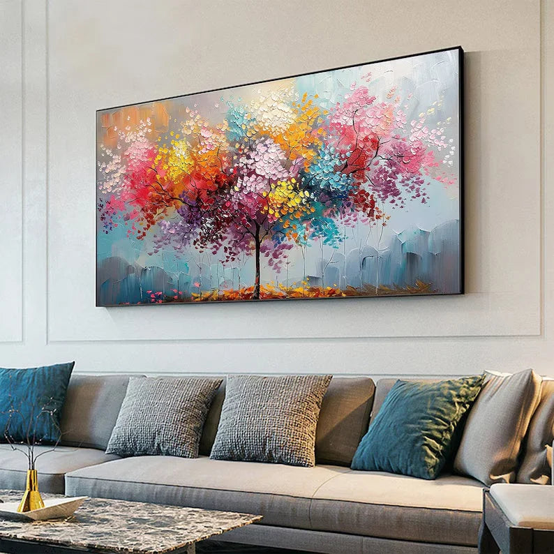 Multicolor Vivid Harmony Tree Artwork - Artwallpainting