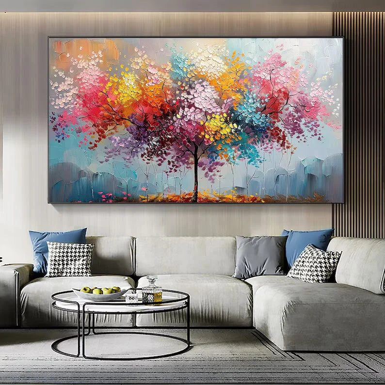 Multicolor Vivid Harmony Tree Artwork - Artwallpainting