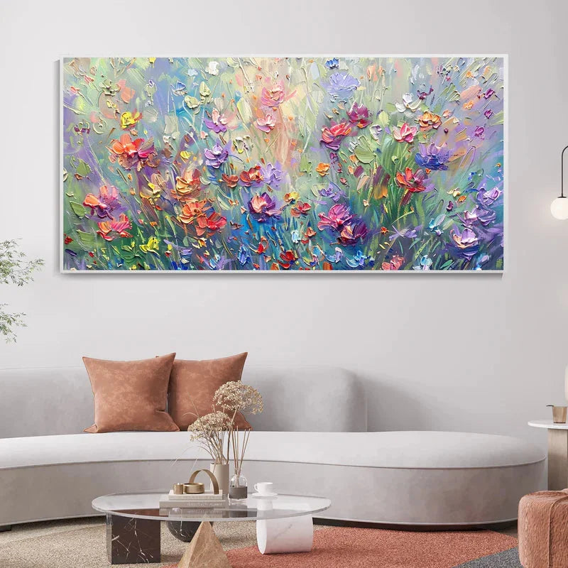 Multicolor Vivid Meadow Bloom Painting - Artwallpainting
