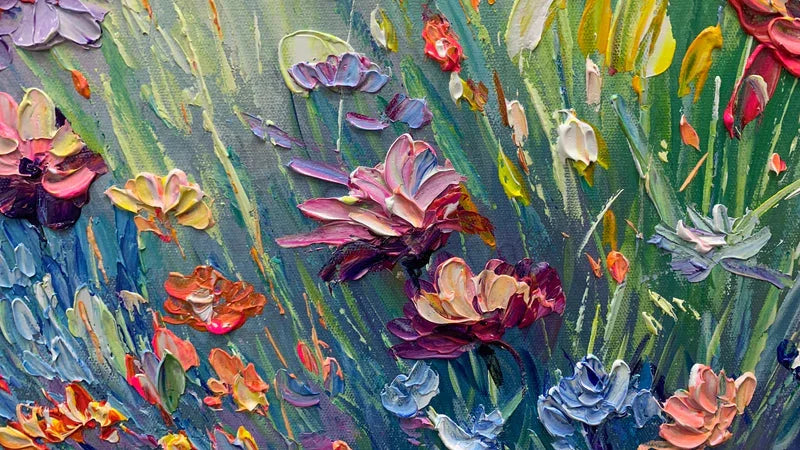 Multicolor Vivid Meadow Bloom Painting - Artwallpainting