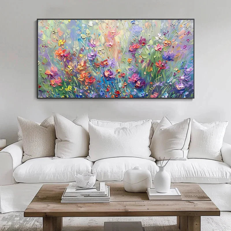 Multicolor Vivid Meadow Bloom Painting - Artwallpainting