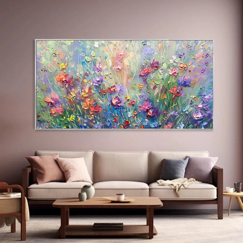 Multicolor Vivid Meadow Bloom Painting - Artwallpainting