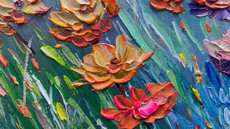 Multicolor Vivid Meadow Bloom Painting - Artwallpainting