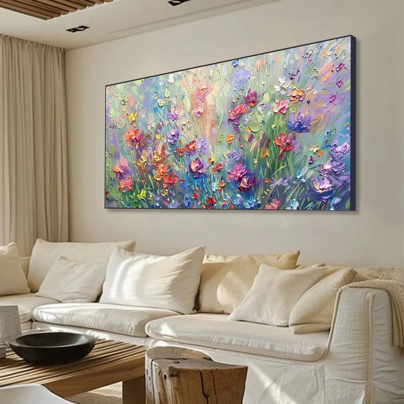 Multicolor Vivid Meadow Bloom Painting - Artwallpainting