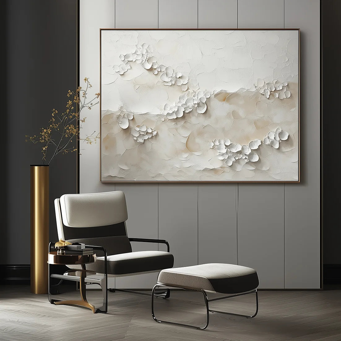 Multicolor Wabi Garden-Hand Drawn 3D Petal Art Wall Oil Painting - Artwallpainting
