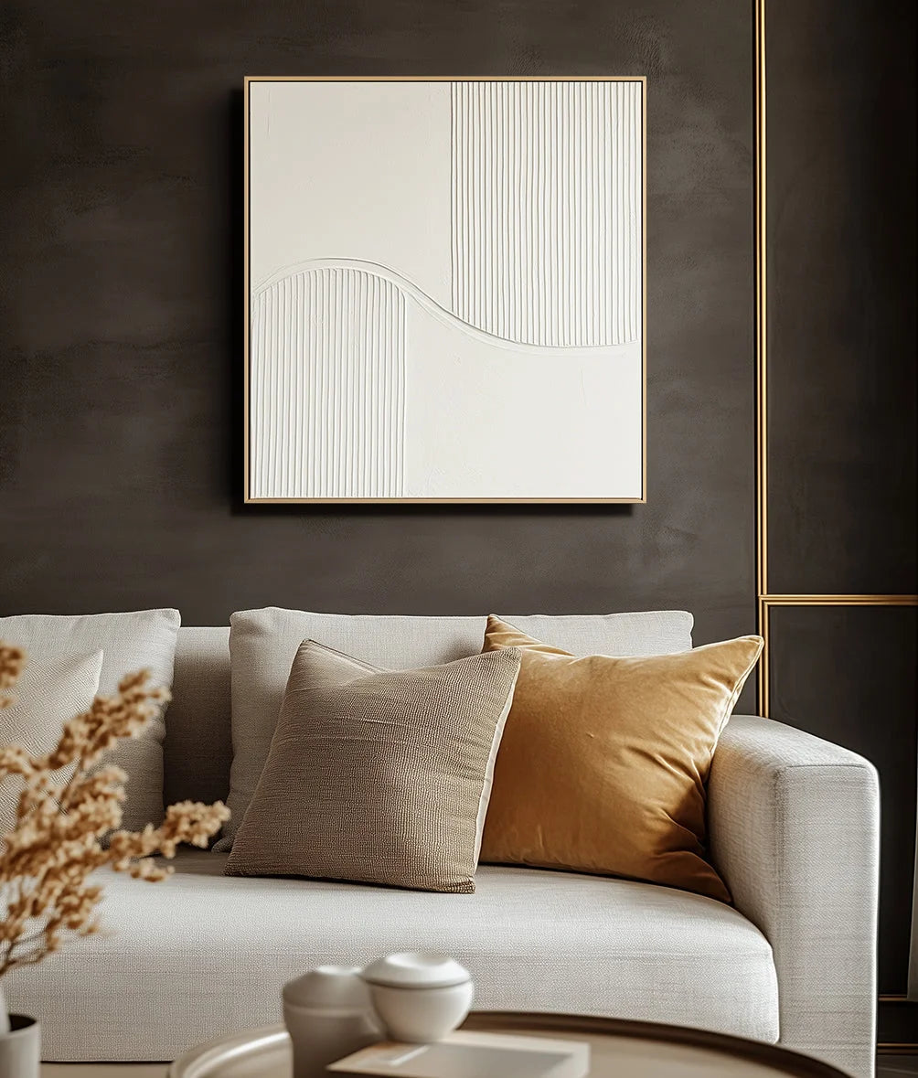 Multicolor Wave Minimalist Canvas Painting For Home Decoration - Artwallpainting