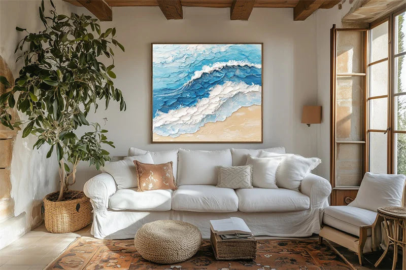 Multicolor Wave Symphony - Coastal Canvas - Artwallpainting