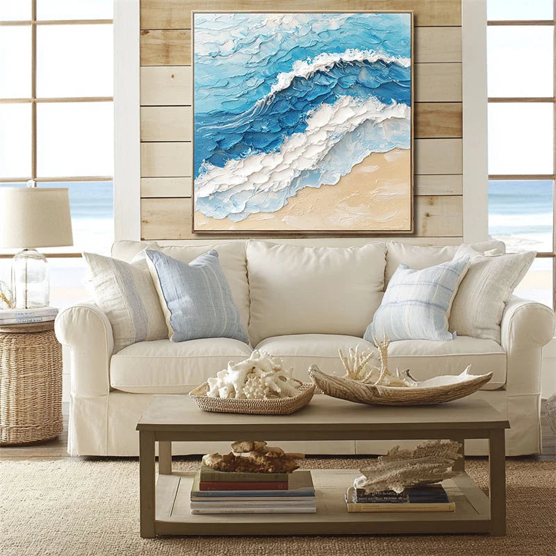 Multicolor Wave Symphony - Coastal Canvas - Artwallpainting