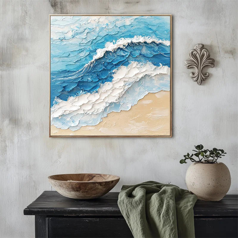Multicolor Wave Symphony - Coastal Canvas - Artwallpainting
