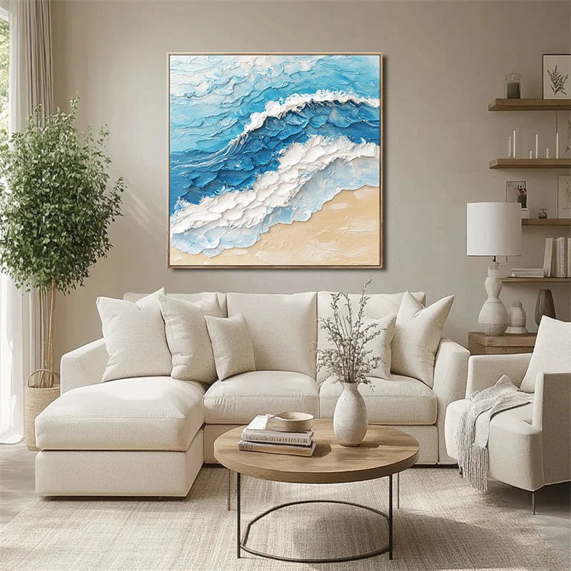 Multicolor Wave Symphony - Coastal Canvas - Artwallpainting