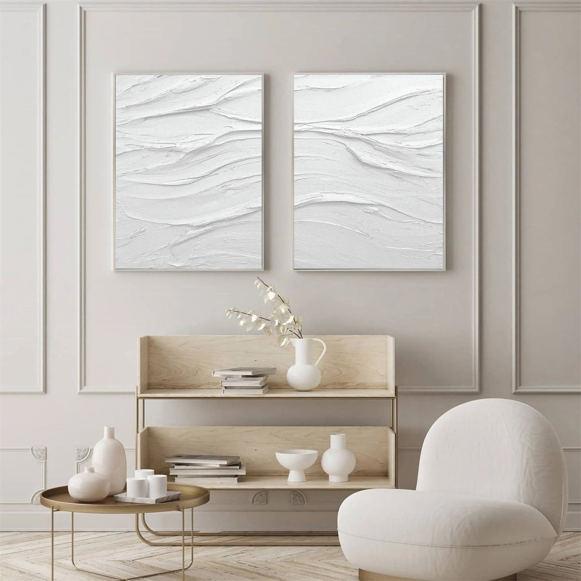 Multicolor Waves Of Serenity Diptych - Artwallpainting