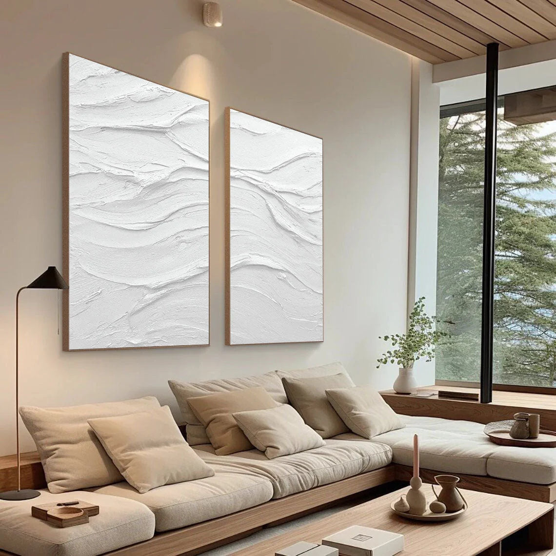 Multicolor Waves Of Serenity Diptych - Artwallpainting