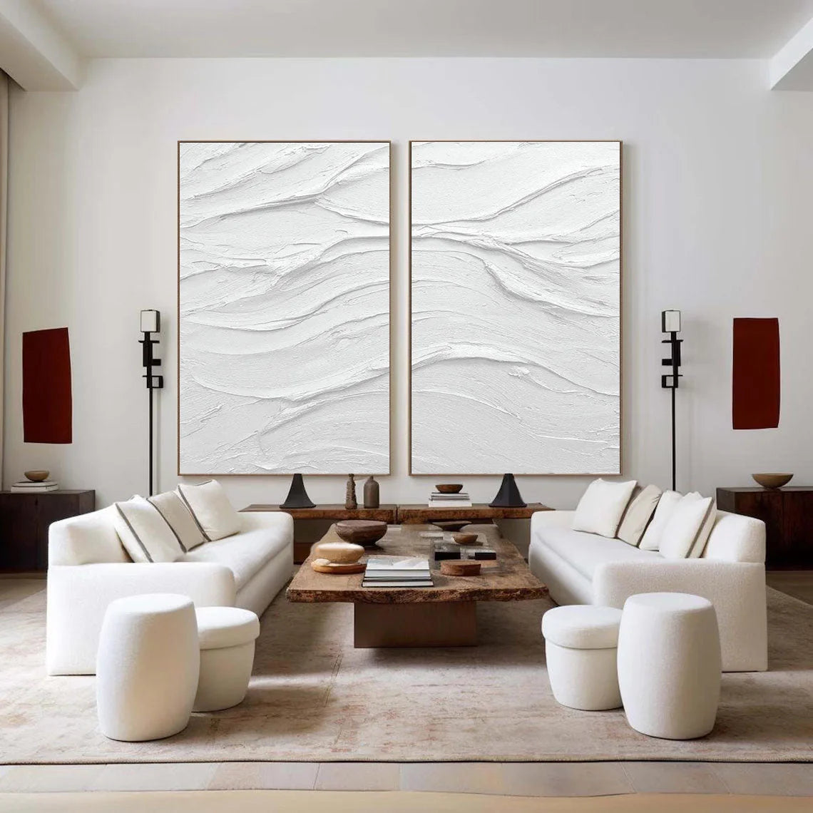Multicolor Waves Of Serenity Diptych - Artwallpainting