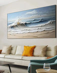 Multicolor Waves Of Serenity - Hand-Painted Textured Seascape Oil Painting - Artwallpainting