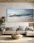 Multicolor Waves Of Serenity - Hand-Painted Textured Seascape Oil Painting - Artwallpainting