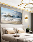 Multicolor Waves Of Serenity - Hand-Painted Textured Seascape Oil Painting - Artwallpainting