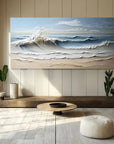 Multicolor Waves Of Serenity - Hand-Painted Textured Seascape Oil Painting - Artwallpainting