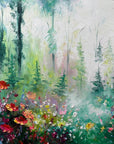Multicolor Whimsical Forest Bloom Canvas Painting For Home Decoration - Artwallpainting