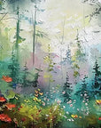 Multicolor Whimsical Forest Bloom Canvas Painting For Home Decoration - Artwallpainting