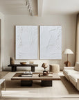 Multicolor Whispered Wings - Dual Textured Minimalist Wall Art Set Of 2 - Artwallpainting
