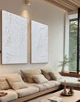 Multicolor Whispered Wings - Dual Textured Minimalist Wall Art Set Of 2 - Artwallpainting