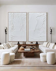 Multicolor Whispered Wings - Dual Textured Minimalist Wall Art Set Of 2 - Artwallpainting