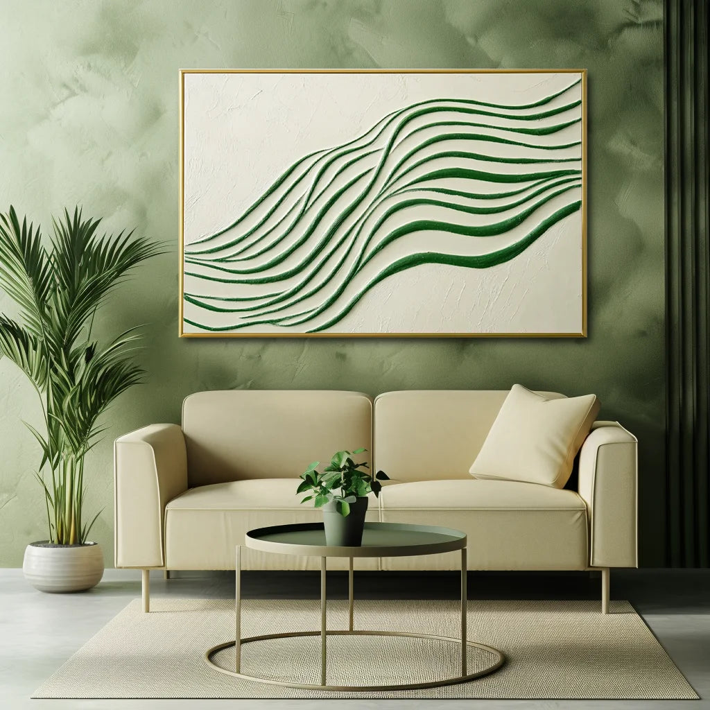Multicolor Whispering Lines - Abstract Oil Painting For Minimalist Wall Art - Artwallpainting